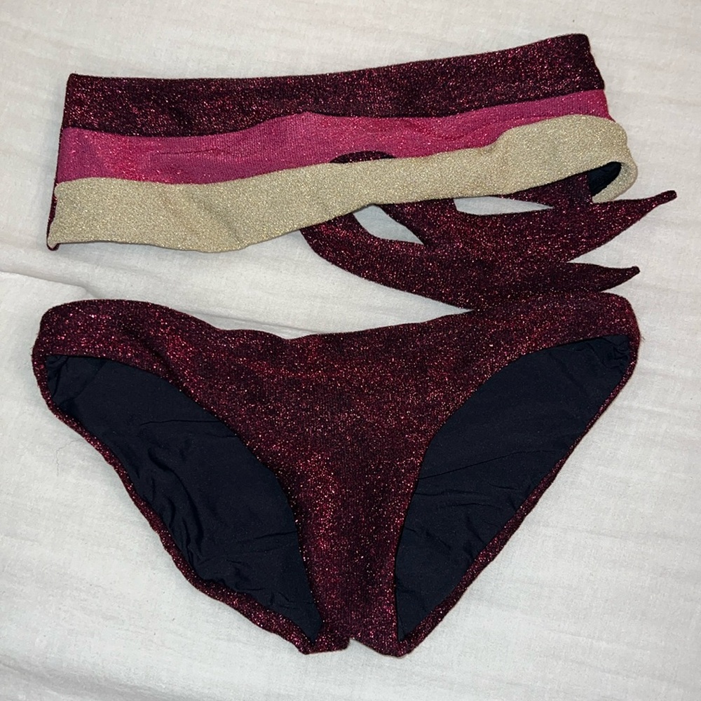 PQ color block bandeau top set